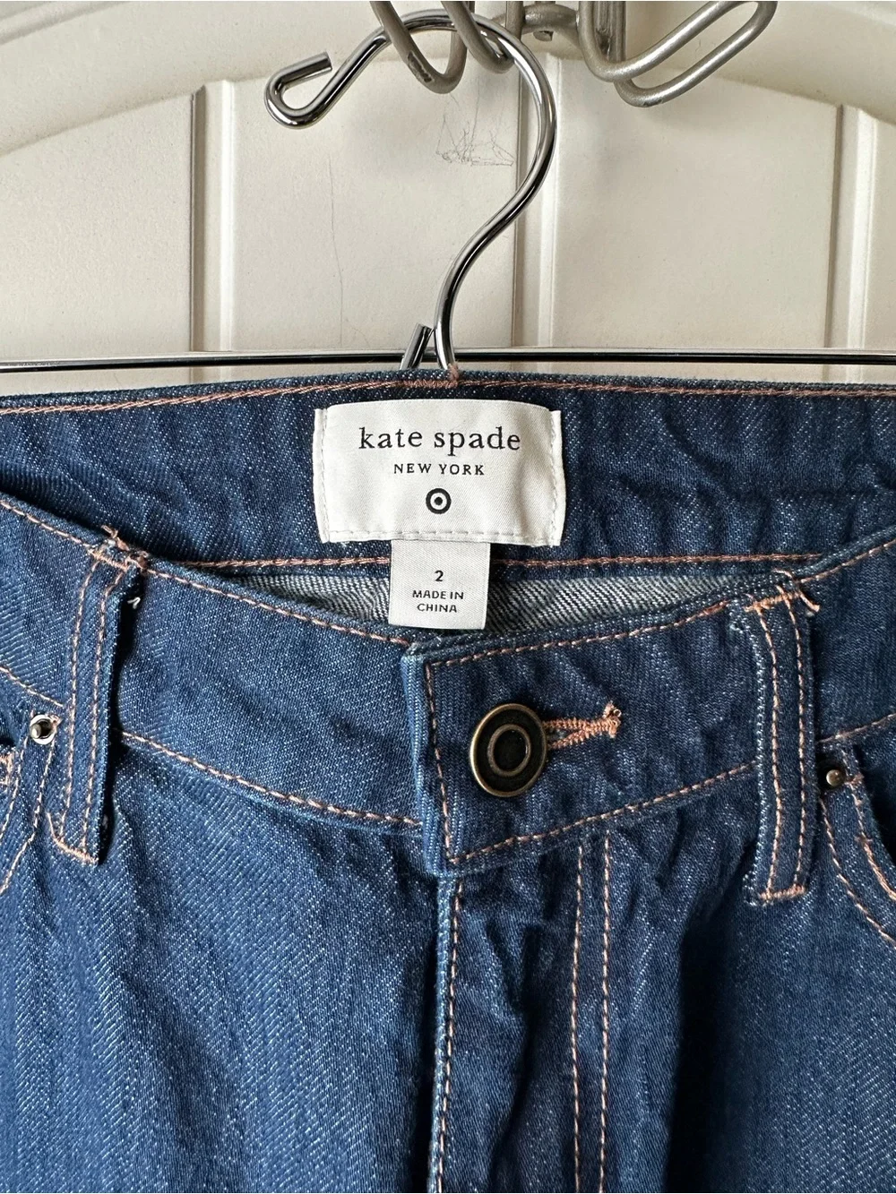 kate spade Blue Denim High-Rise Straight Leg CuffedJeans size 2